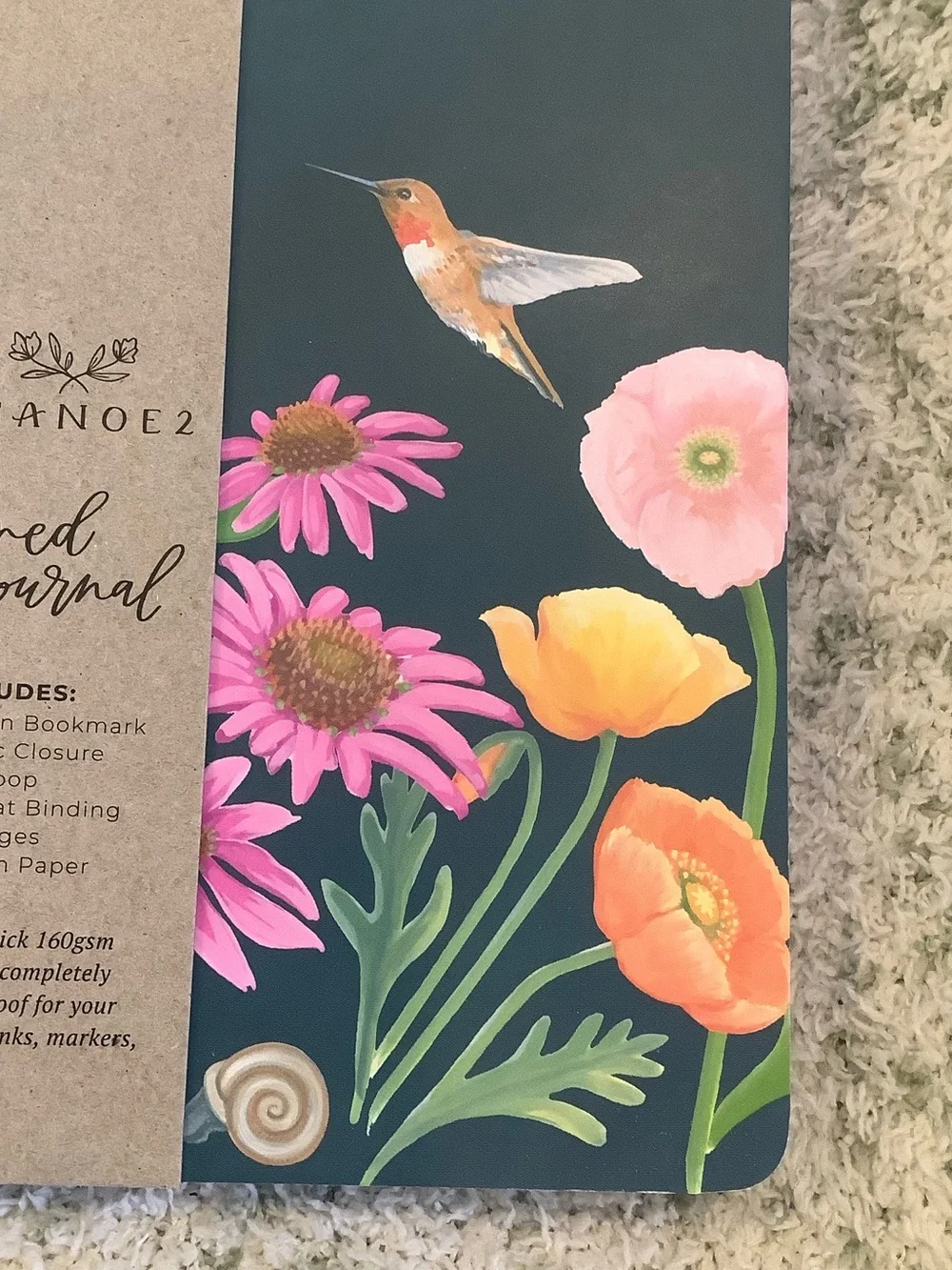 Strawberry Hummingbird Nature Travel Creative Journal Notebook NWT 160 lined pgs
